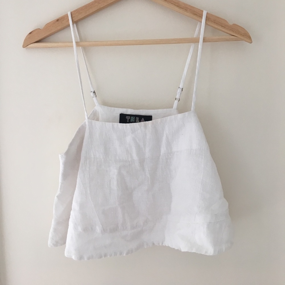 Flowy white crop top